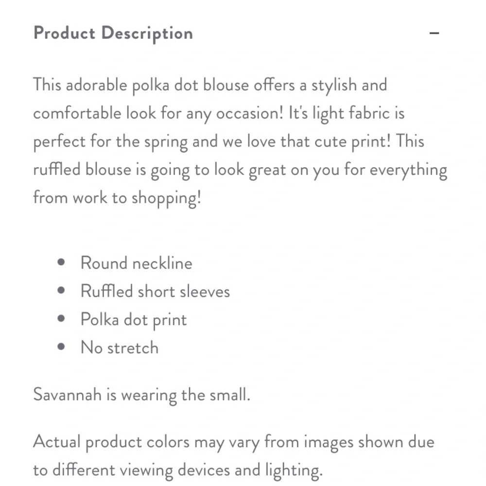 Shop The Mint « Be Your True Self » blue ivory polka dot ruffled sleeve blouse - Picture 12 of 12